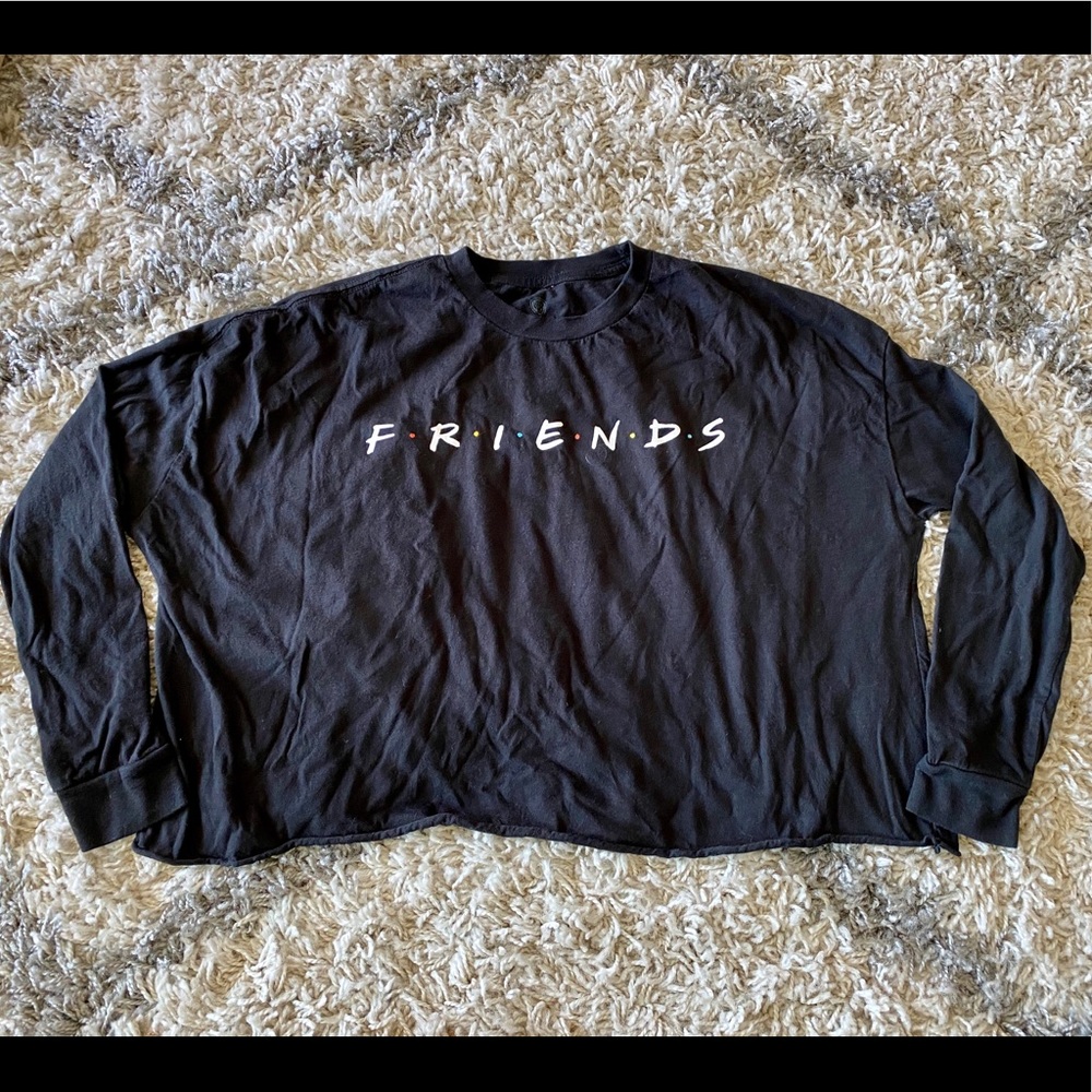 Official Friends long sleeve black cropped shirt L